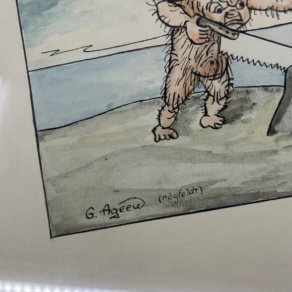 Vintage G. Ageeu Copy Swedish Artist Robert Hogfeldt Artist Lifetime Child 1981 - Picture 3 of 11